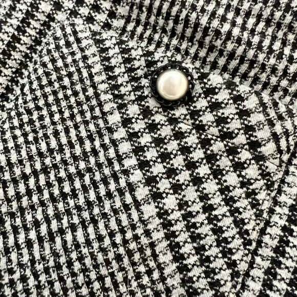 Karl Lagerfeld Women's White Black A line Paris Button Tweet Skirt Size 12 - Picture 9 of 9